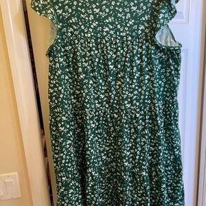 Green Floral Summer Dress